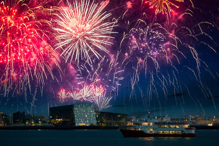 Reykjavik’s New Year Celebration at Sea